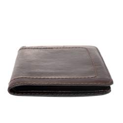 Pre Owned Louis Vuitton Dark Brown Utah Leather Bifold Wallet