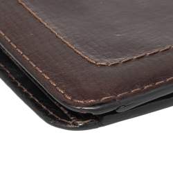 Pre Owned Louis Vuitton Dark Brown Utah Leather Bifold Wallet