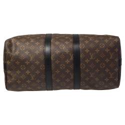 Pre Owned Louis Vuitton Monogram Macassar Canvas Keepall Bandouliere 45 Bag