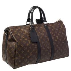 Pre Owned Louis Vuitton Monogram Macassar Canvas Keepall Bandouliere 45 Bag