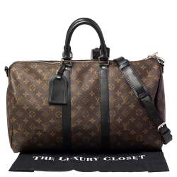 Pre Owned Louis Vuitton Monogram Macassar Canvas Keepall Bandouliere 45 Bag