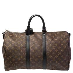 Pre Owned Louis Vuitton Monogram Macassar Canvas Keepall Bandouliere 45 Bag