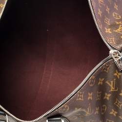 Pre Owned Louis Vuitton Monogram Macassar Canvas Keepall Bandouliere 45 Bag