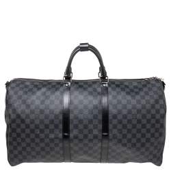 Pre Owned Louis Vuitton Damier Graphite Canvas Keepall Bandouliere 55 Bag