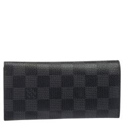 مملوكة مسبقًا محفظة لوي فيتون كانفاس دامييه غرافيت طويلة ثنائية الطي