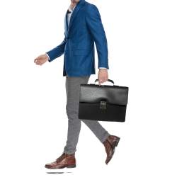 مملوكة مسبقًا حقيبة مستندات لوي فيتون روبوستو 1 جلد أيبي أسود مقسمة