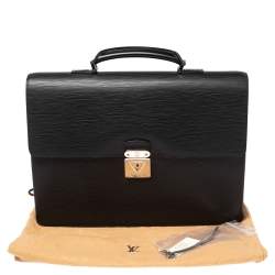 مملوكة مسبقًا حقيبة مستندات لوي فيتون روبوستو 1 جلد أيبي أسود مقسمة