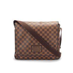 Pre Owned Louis Vuitton brown Damier Ebene canvas Brooklyn MM Bag