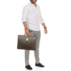 Louis Vuitton, a monogram canvas 'Serviette Fermoir' briefcase. - Bukowskis