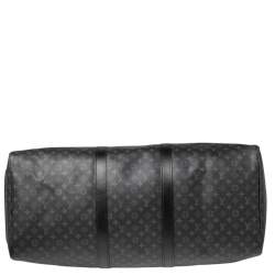 Pre Owned Louis Vuitton Monogram Eclipse Canvas Patchwork Keepall Bandouliere 50 Bag