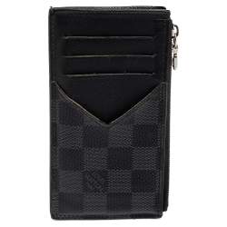Pre Owned Louis Vuitton Damier Graphite Canvas Coin Card Holder