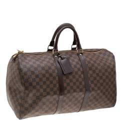 Louis Vuitton Damier Ebene Canvas Keepall 50 Bag