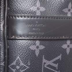 Pre Owned Louis Vuitton Monogram Eclipse Canvas Keepall Bandouliere 45 Bag