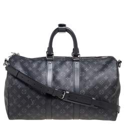 Louis Vuitton Keepall Bandouliere 45 Sunrise Monogram Eclipse  Black/Grey/Multi in Coated Canvas with Silver-tone - GB