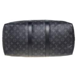 Pre Owned Louis Vuitton Monogram Eclipse Canvas Keepall Bandouliere 45 Bag