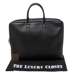 Pre Owned حقيبة مستندات للسفر لوي فيتون بورت جلد إيبي أسود