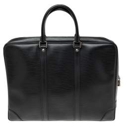 Pre Owned حقيبة مستندات للسفر لوي فيتون بورت جلد إيبي أسود