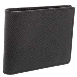 Pre Owned محفظة لوي فيتون كومباكت طية ثنائية جلد تياجا سوداء 