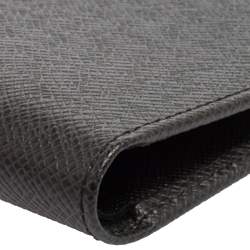 Pre Owned محفظة لوي فيتون كومباكت طية ثنائية جلد تياجا سوداء 