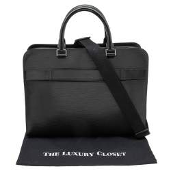مملوكة مسبقًا Louis Vuitton Black Epi Leather Bassano MM Bag