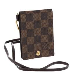 Pre Owned حافظة بطاقة هوية  لوي فيتون كانفاس دامييه إيبين بني مونوغرامي