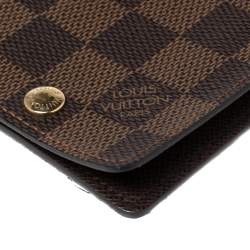 Pre Owned حافظة بطاقة هوية لوي فيتون كانفاس دامييه إيبين بني مونوغرامي