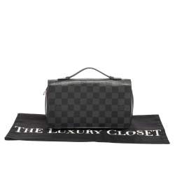 مملوكة مسبقًا محفظة لوي فيتون كانفاس غيرافيت داميه بسحاب إكس أل