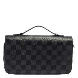 مملوكة مسبقًا محفظة لوي فيتون كانفاس غيرافيت داميه بسحاب إكس أل