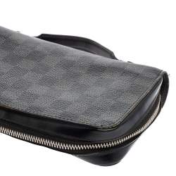 مملوكة مسبقًا محفظة لوي فيتون كانفاس غيرافيت داميه بسحاب إكس أل