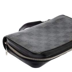 مملوكة مسبقًا محفظة لوي فيتون كانفاس غيرافيت داميه بسحاب إكس أل