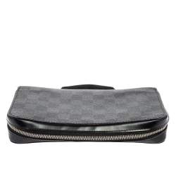 مملوكة مسبقًا محفظة لوي فيتون كانفاس غيرافيت داميه بسحاب إكس أل