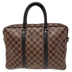 Pre Owned Louis Vuitton Damier Ebene Canvas Porte Documents Voyage PM Bag