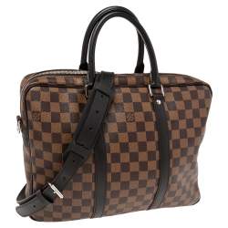 Pre Owned Louis Vuitton Damier Ebene Canvas Porte Documents Voyage PM Bag