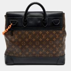 Pre Owned حقيبة لوي فيتون سولار راي ستيمار كانفاس مونوغرامي وجلد أسود PM 