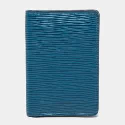 LOUIS VUITTON Louis Vuitton Blue Epi Leather Card Holder Pocket Organizer  Wallet, Blue Women's Wallet