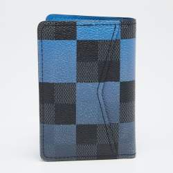 Pre Owned Louis Vuitton Blue Damier Graphite Giant Canvas Pocket Organiser