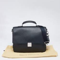 Pre Owned حقيبة مستندات لوي فيتون فاسيلي جلد تايغا أزرق كحلي  PM