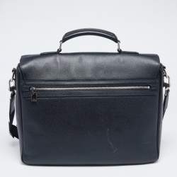 Pre Owned حقيبة مستندات لوي فيتون فاسيلي جلد تايغا أزرق كحلي  PM