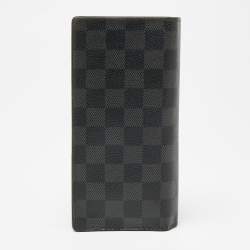 Pre Owned Louis Vuitton Black Damier Graphite Canvas Brazza Wallet