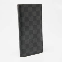 Pre Owned Louis Vuitton Black Damier Graphite Canvas Brazza Wallet