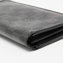 Pre Owned Louis Vuitton Black Damier Graphite Canvas Brazza Wallet