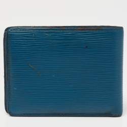 Pre Owned Louis Vuitton Cyan Epi Leather Multiple Wallet