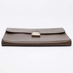 Pre Owned محفظة مستندات لوي فيتون مينوتو جلد تياغا بني