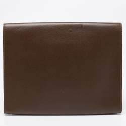 Pre Owned محفظة مستندات لوي فيتون مينوتو جلد تياغا بني