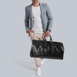 مملوكة مسبقًا Louis Vuitton Black Epi Leather Keepall 55 Bag
