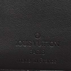 Pre Owned محفظة ثنائية الطي لوي فيتون جلد أسود بشعار ماركة مثقب