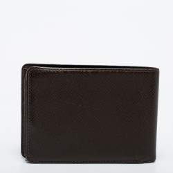 Pre Owned Louis Vuitton Brown Taiga Leather Slender Bifold Wallet