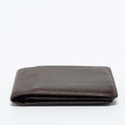 Pre Owned Louis Vuitton Brown Taiga Leather Slender Bifold Wallet