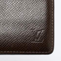 Pre Owned Louis Vuitton Brown Taiga Leather Slender Bifold Wallet