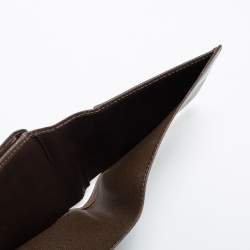 Pre Owned Louis Vuitton Brown Taiga Leather Slender Bifold Wallet